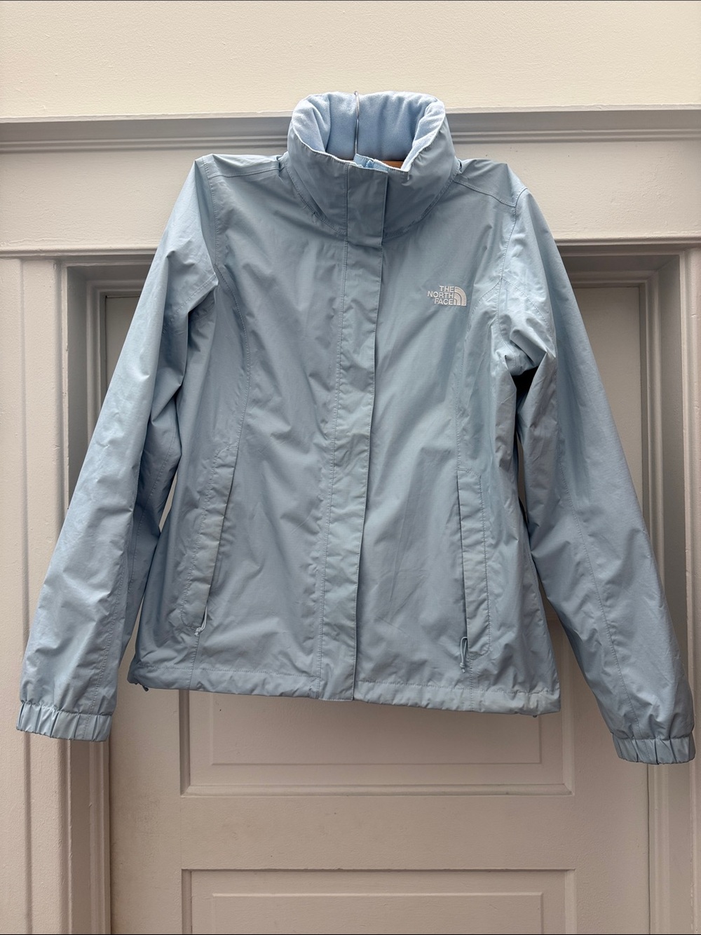 The North Face Women's Pale Blue Rain Jacket with Hood